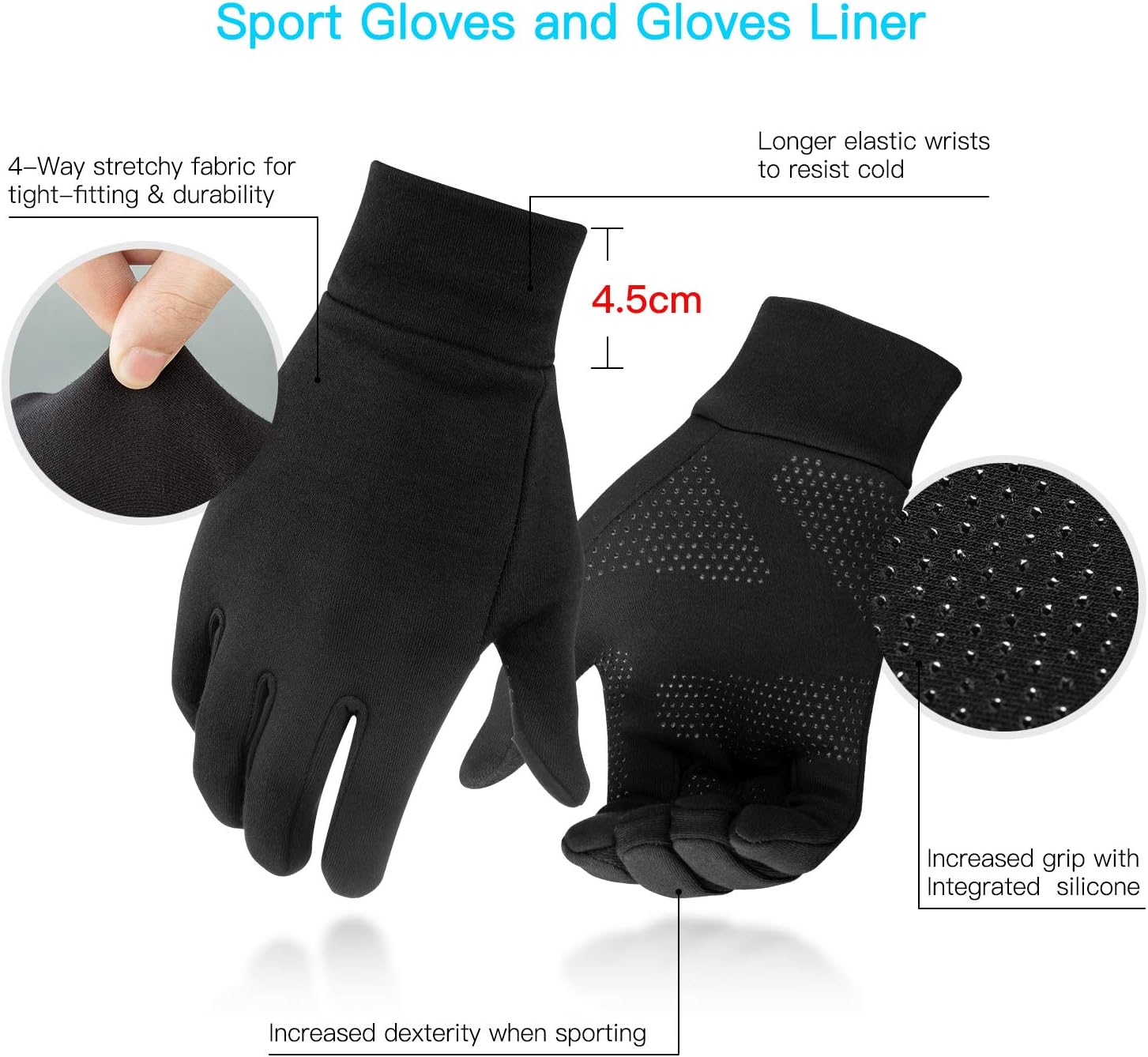 Detalle 1 de Unigear Touchscreen Handschuhe – warme, rutschfeste Outdoor-Handschuhe