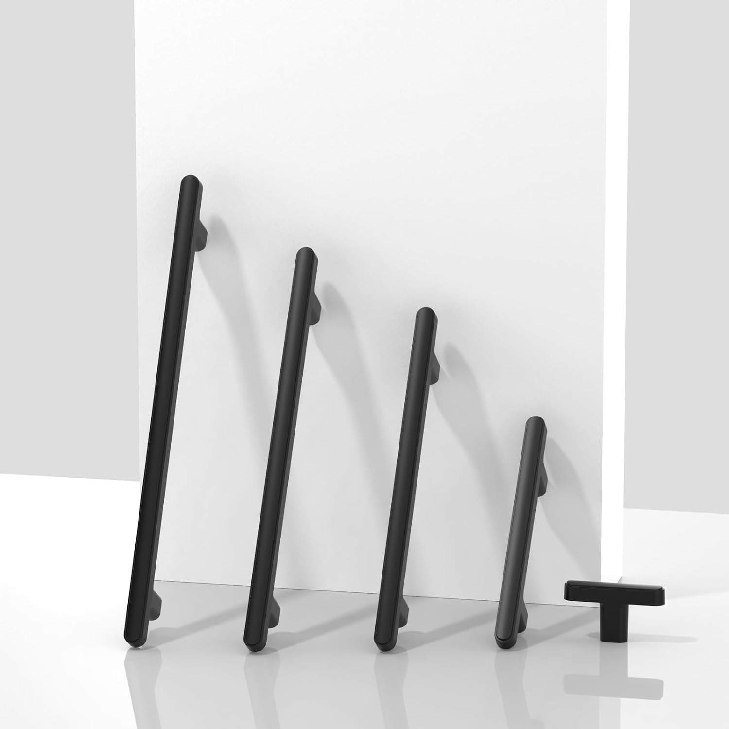 Thumbnail 5 de Asimerdeco AR007 Matte Black Cabinet Pulls, 5-Inch (128mm) Centre Spacing, 10-Pack