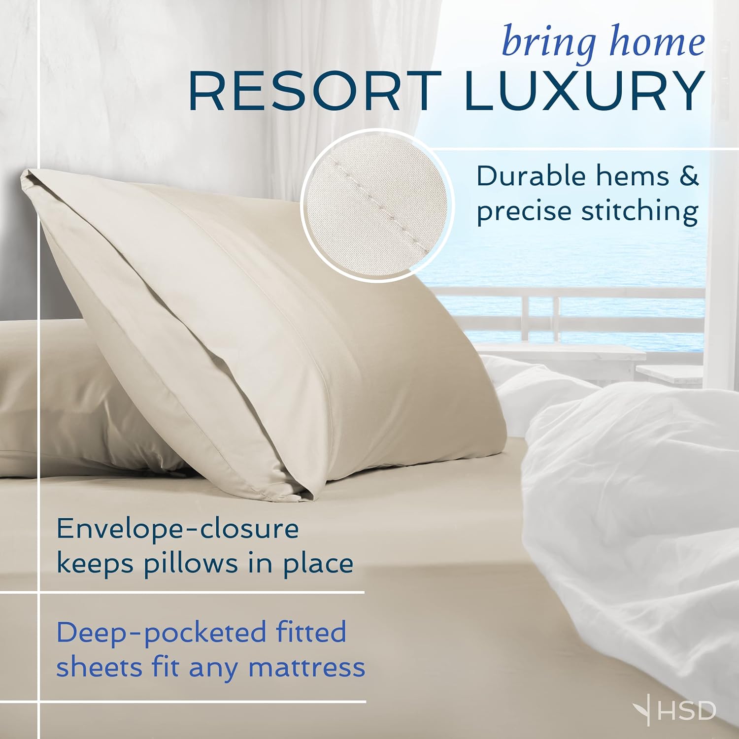 Thumbnail 3 de Hotel Sheets Direct Queen 4-Piece Bamboo Viscose Sheet Set – Light Green
