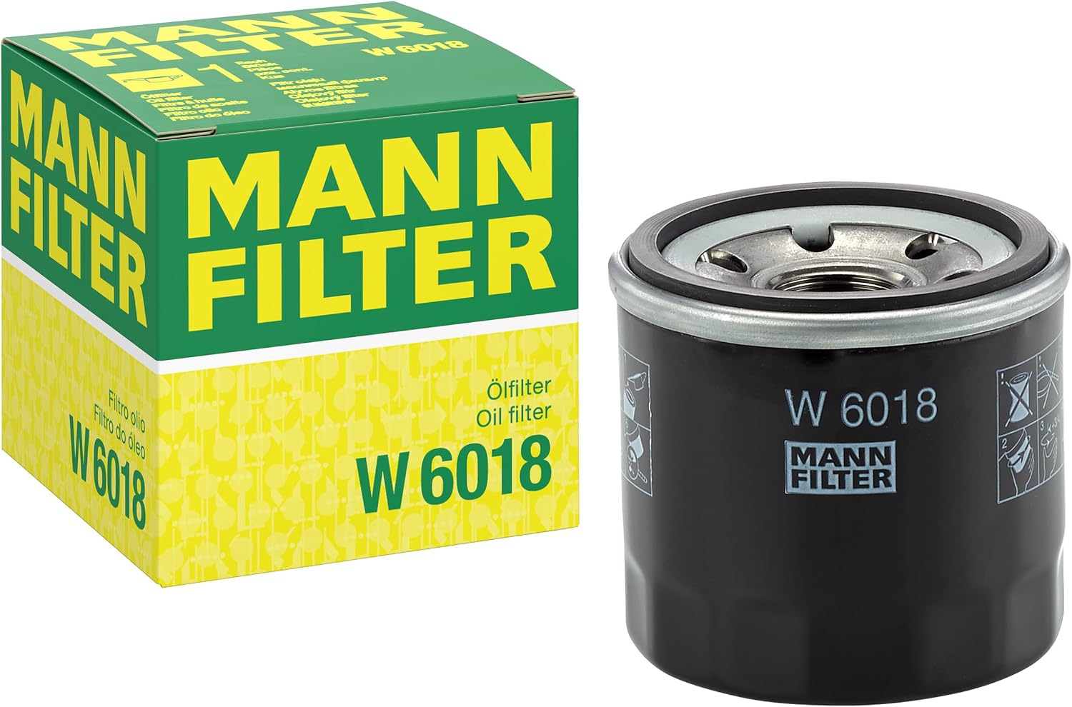 Detalle de MANN-FILTER W 6018 oljefilter för bil och lätt lastbil, 66 mm