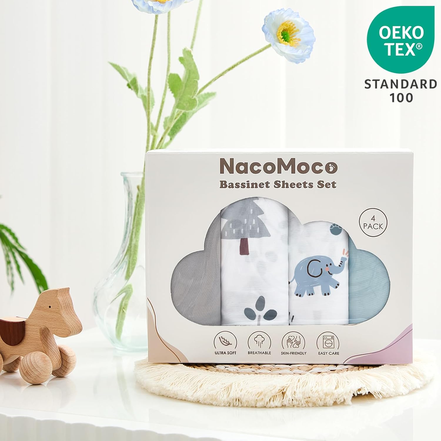 Thumbnail 5 de NacoMoco Bassinet Sheets 33 x 20 in.