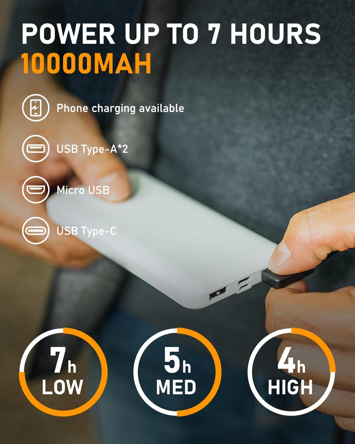 Detalle 2 de LABCOOL beheizbare Weste 6-Zonen, USB-Powerbank 10000 mAh