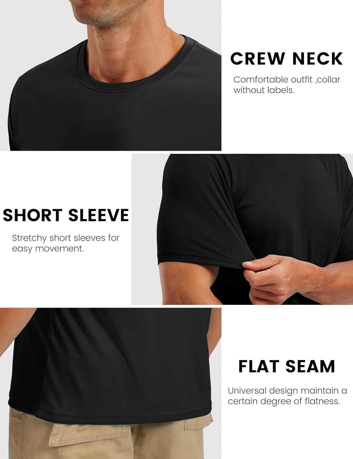 Thumbnail 5 de TACVASEN maglietta da palestra uomo con protezione UPF 50+ a maniche corte