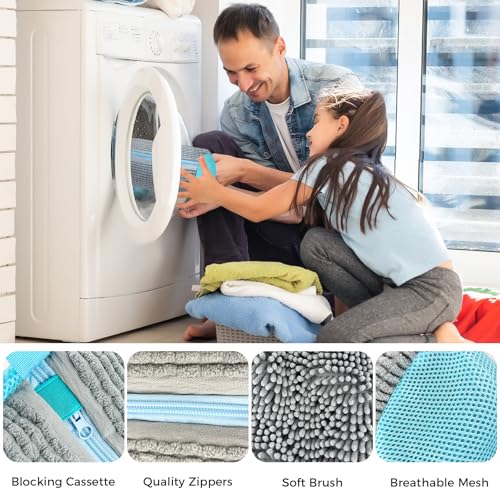Detalle de CNMTCCO Lot de 2 Sacs Lavage Chaussures en Maille 360° et Fermeture Éclair Cachée