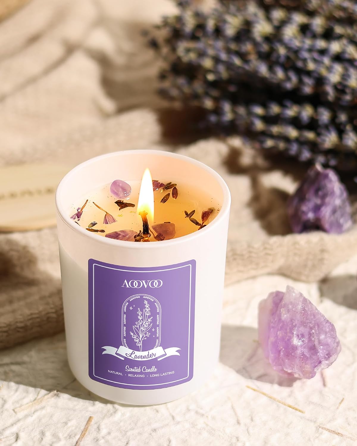 Detalle 1 de AOOVOO Lavender Candle Set, 4-Pack