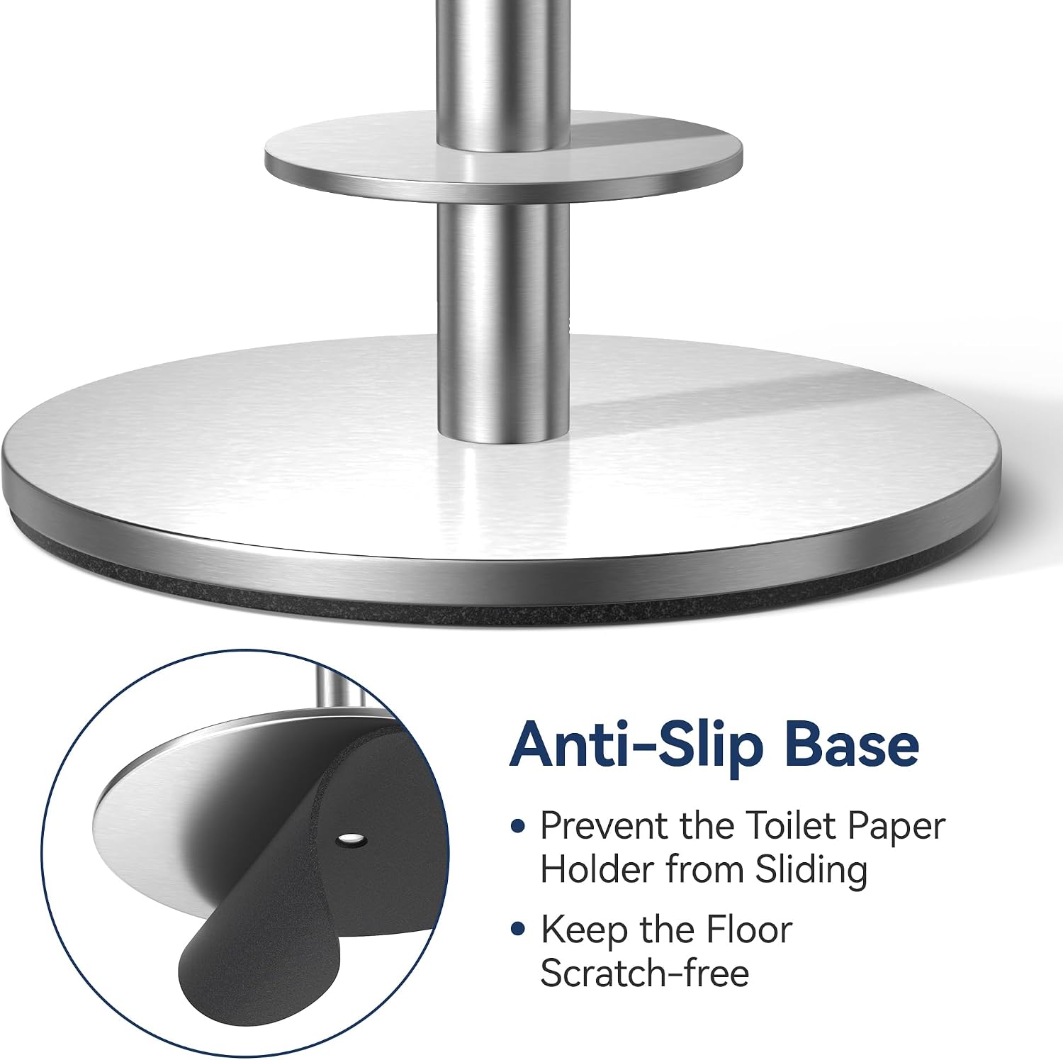 Detalle 2 de niffgaff A16-150S-SS-CA Freestanding Toilet Paper Holder, Brushed Nickel