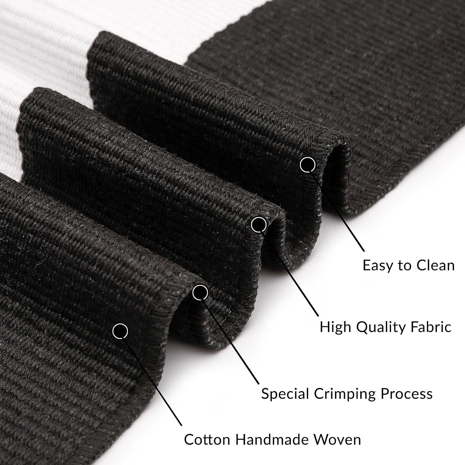 Thumbnail 6 de IOHOUZE Striped Rug 4x6 Cotton Blend Washable Black and White Door Mat