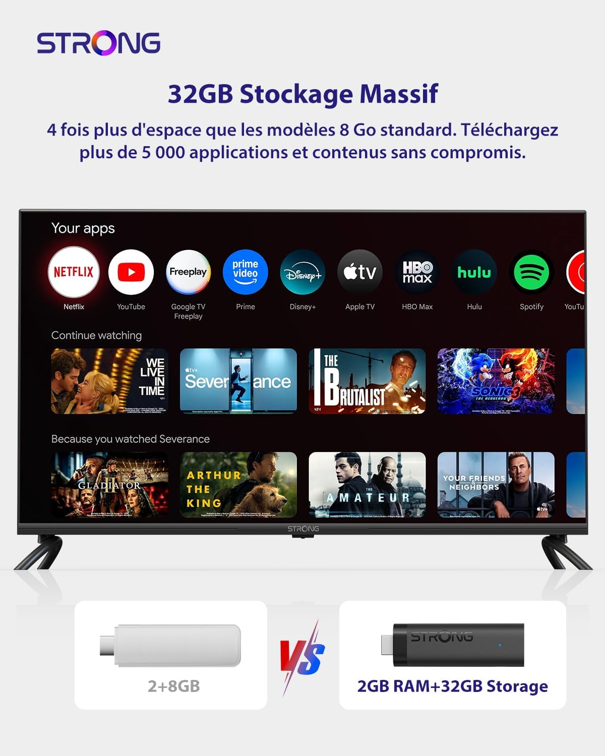 Thumbnail 3 de STRONG Leap-Nova-X TV Stick (Android 14) – 2 Go RAM, 32 Go ROM, 4K HDR, Wi‑Fi 6 et contrôle vocal