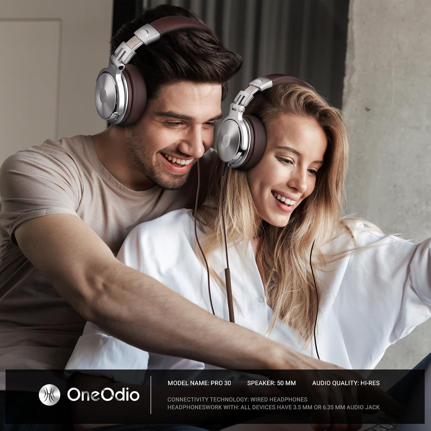 Detalle 2 de OneOdio Pro Wired Over-Ear Headphones, 50 mm Drivers, Foldable Design
