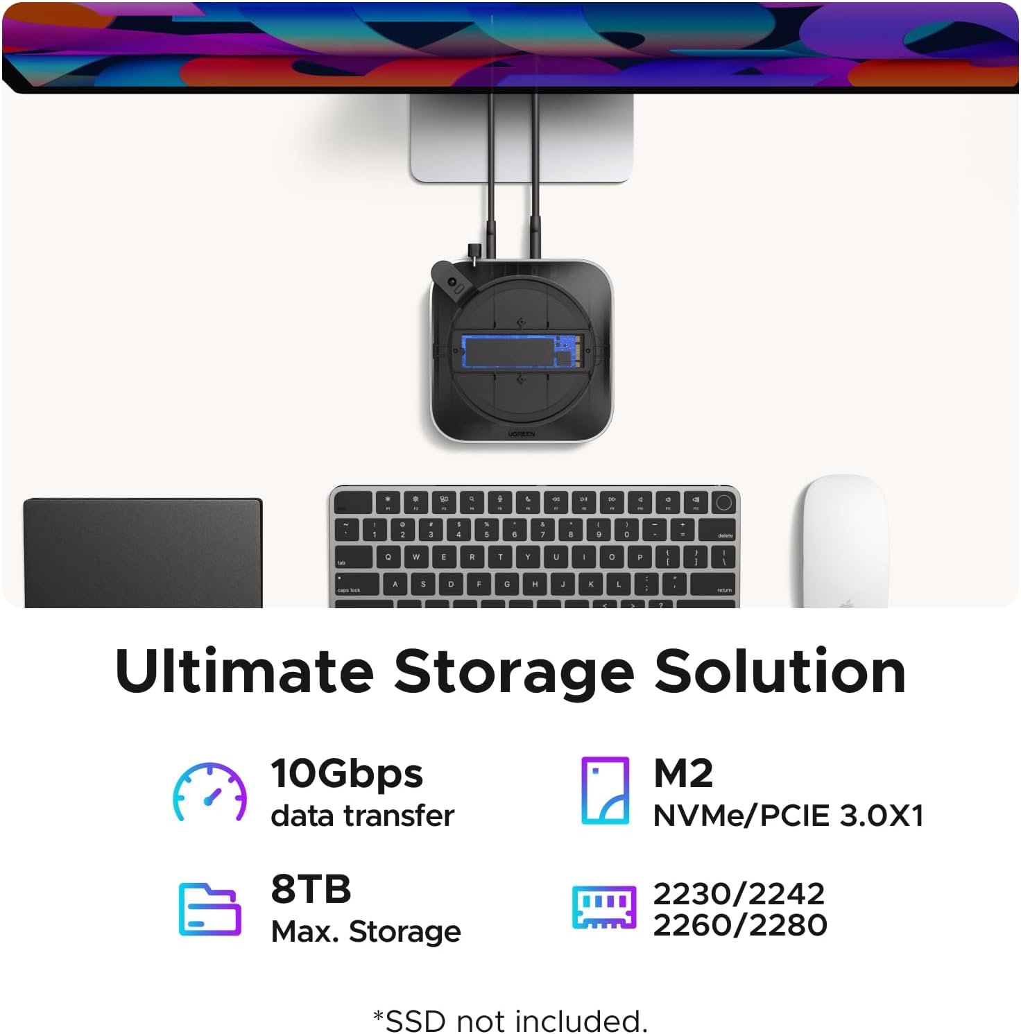 Thumbnail 3 de UGREEN Mac mini Dock & Stand with NVMe SSD Enclosure, 11-in-1, 10Gbps