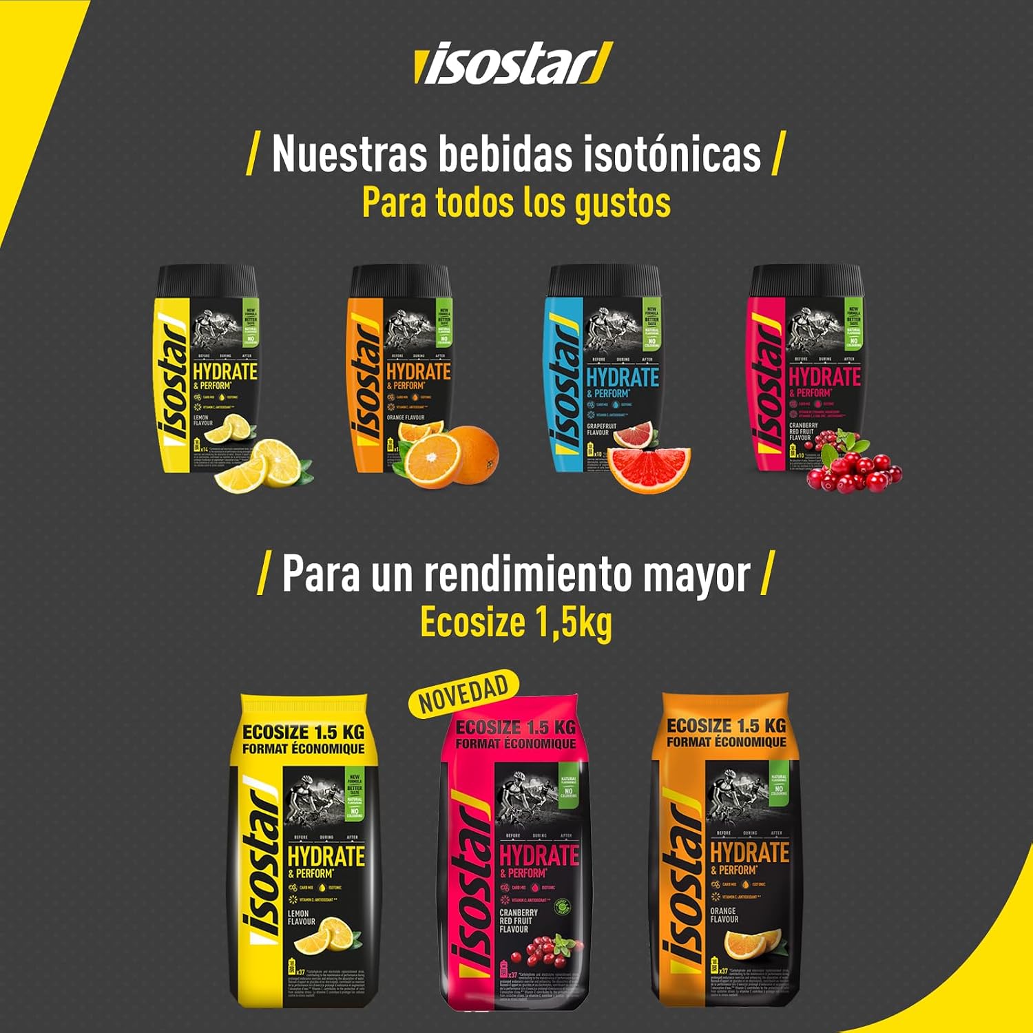 Thumbnail 3 de Isostar Hydrate & Perform 🥤 Bebida Electrolítica Arándanos 1,5 kg
