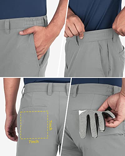 Detalle 2 de 33,000ft Men's Golf Shorts 9" Dry Fit Stretch UPF 50+ Lightweight Bermuda Shorts – Mid Grey, 32W x 9L