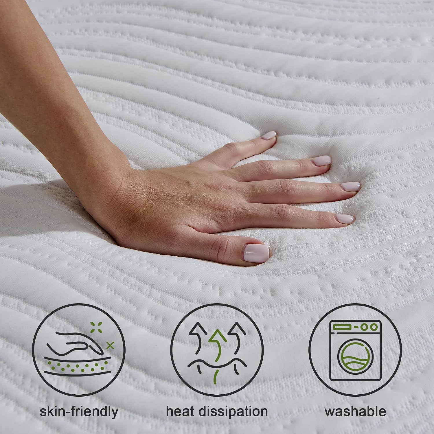 Detalle 2 de Twirest Folding Mattress – Double Foldable Memory Foam Mattress with Portable Pillow, 135x190x15cm