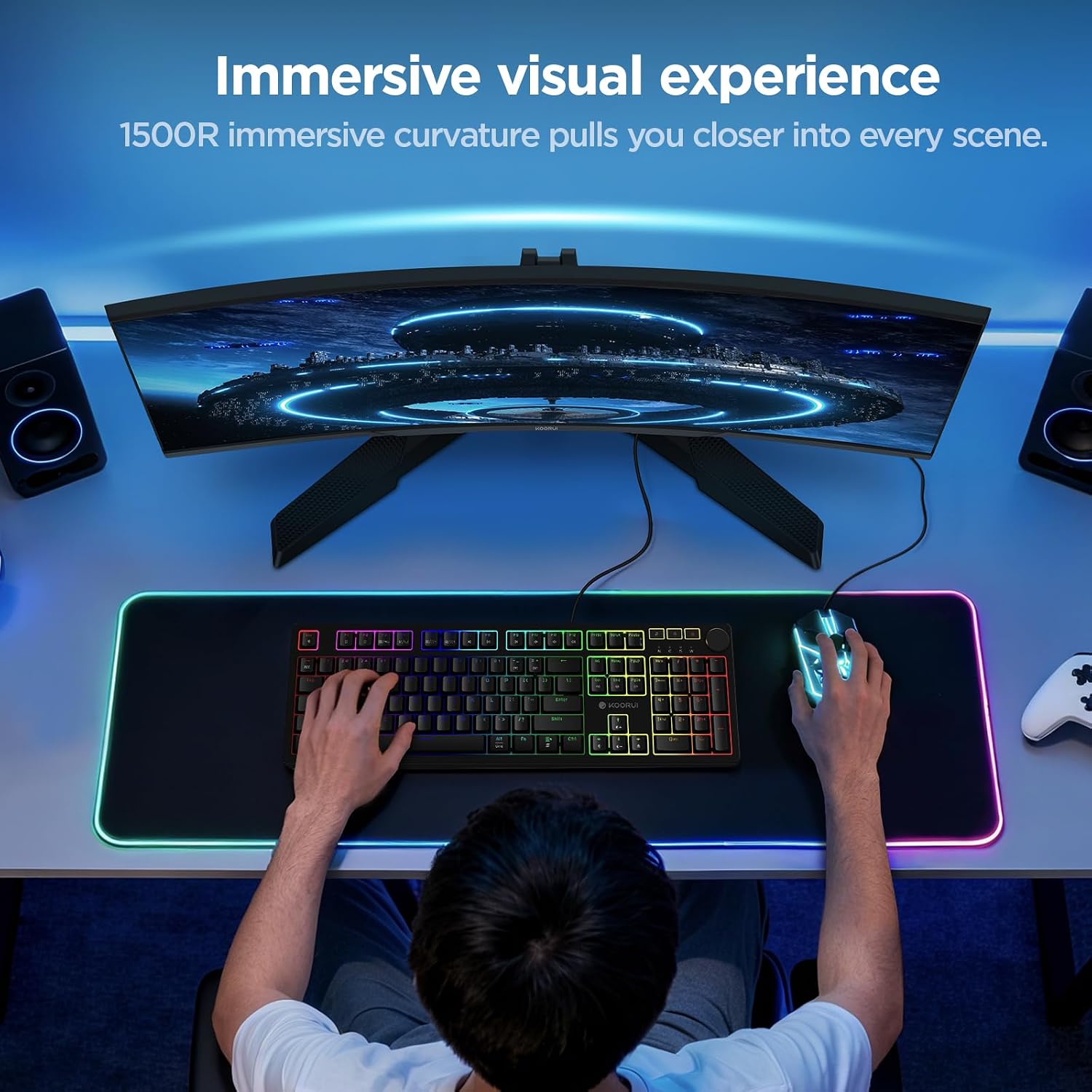 Detalle 1 de KOORUI Curved Gaming Monitor 27-Inch