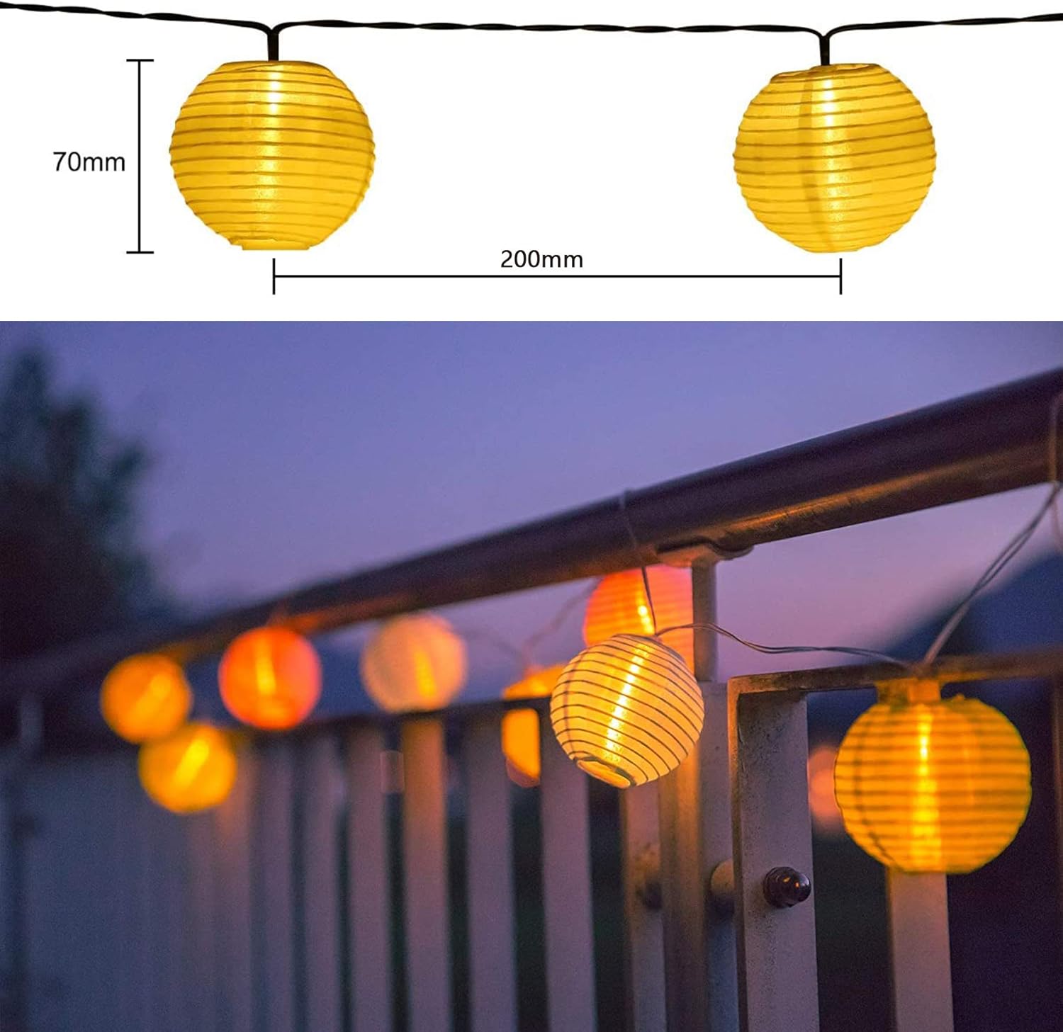 Thumbnail 1 de Lezonic Ghirlanda di luci solari per esterni, 8 m, 30 LED, 8 modalità – bianco caldo