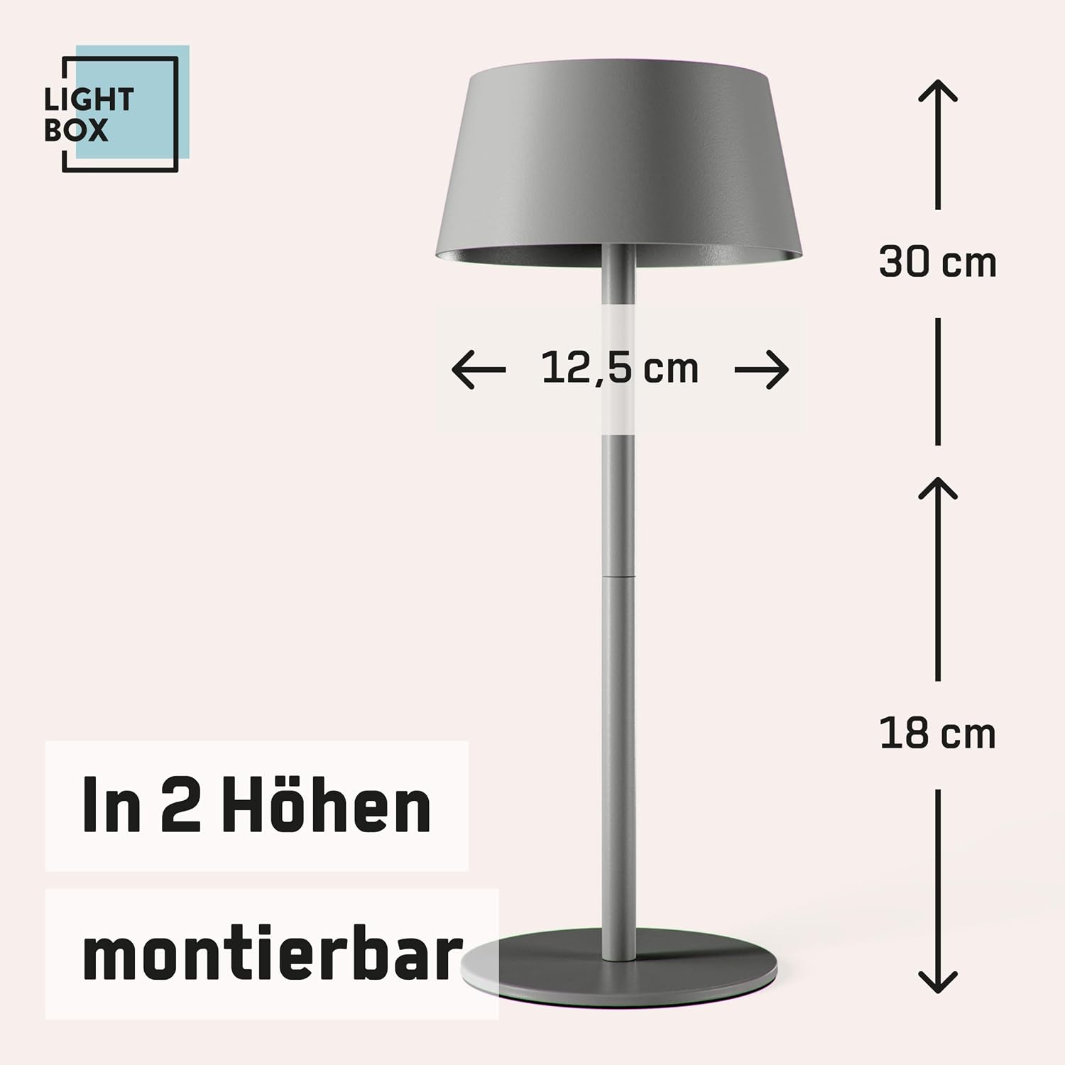 Thumbnail 2 de Lightbox LED Außen-Tischlampe Solar Akku 3 Stufen Touch