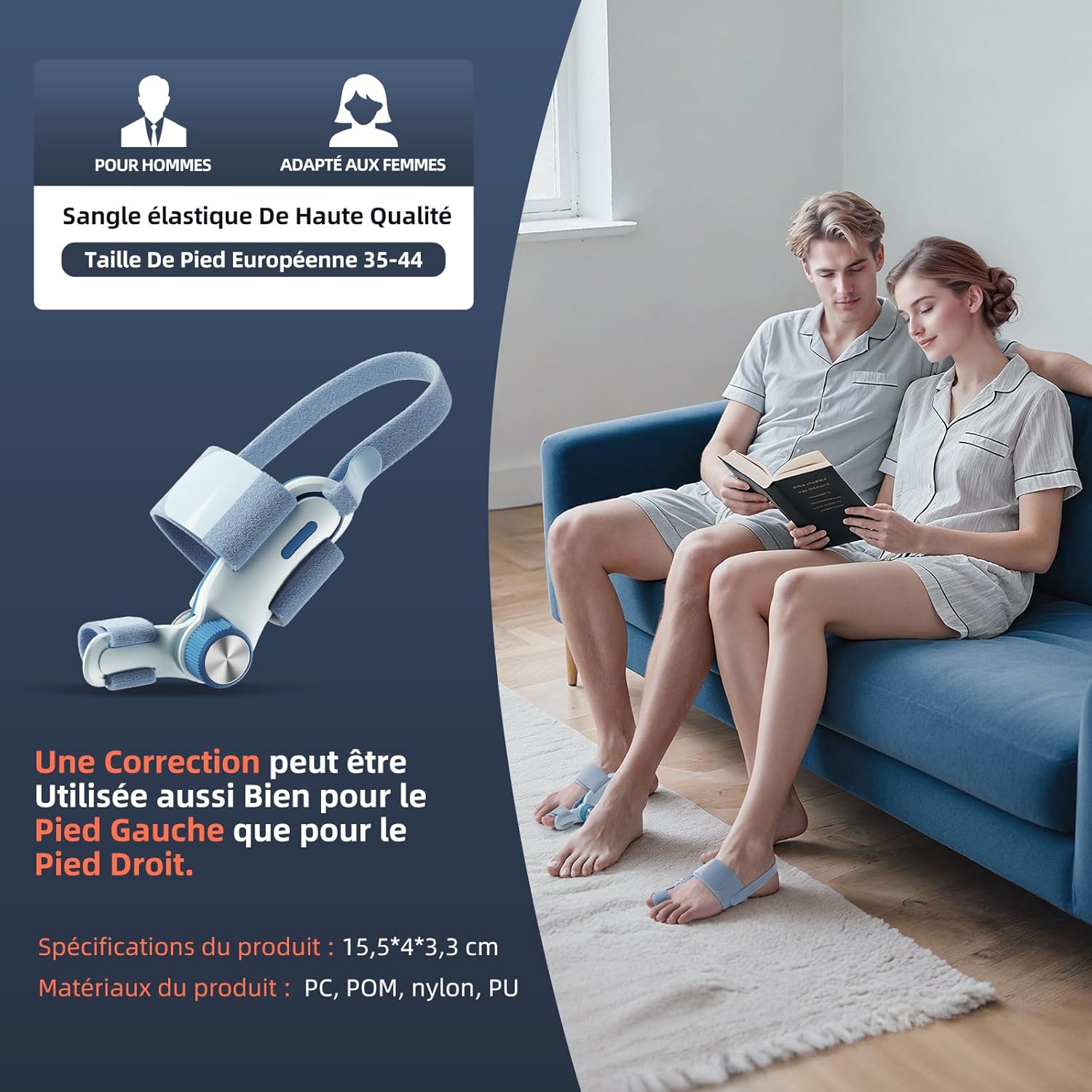 Thumbnail 6 de Tech Love Orthèse Hallux Valgus avec Coussin Rafraîchissant et Réglage à 3 Angles – Bleu (1 PCS)