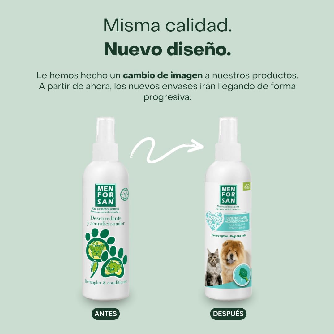 Detalle 2 de Conditionneur Démêlant Menforsan Chien Spray 125 ml – Districante non grasso per mantello lucente