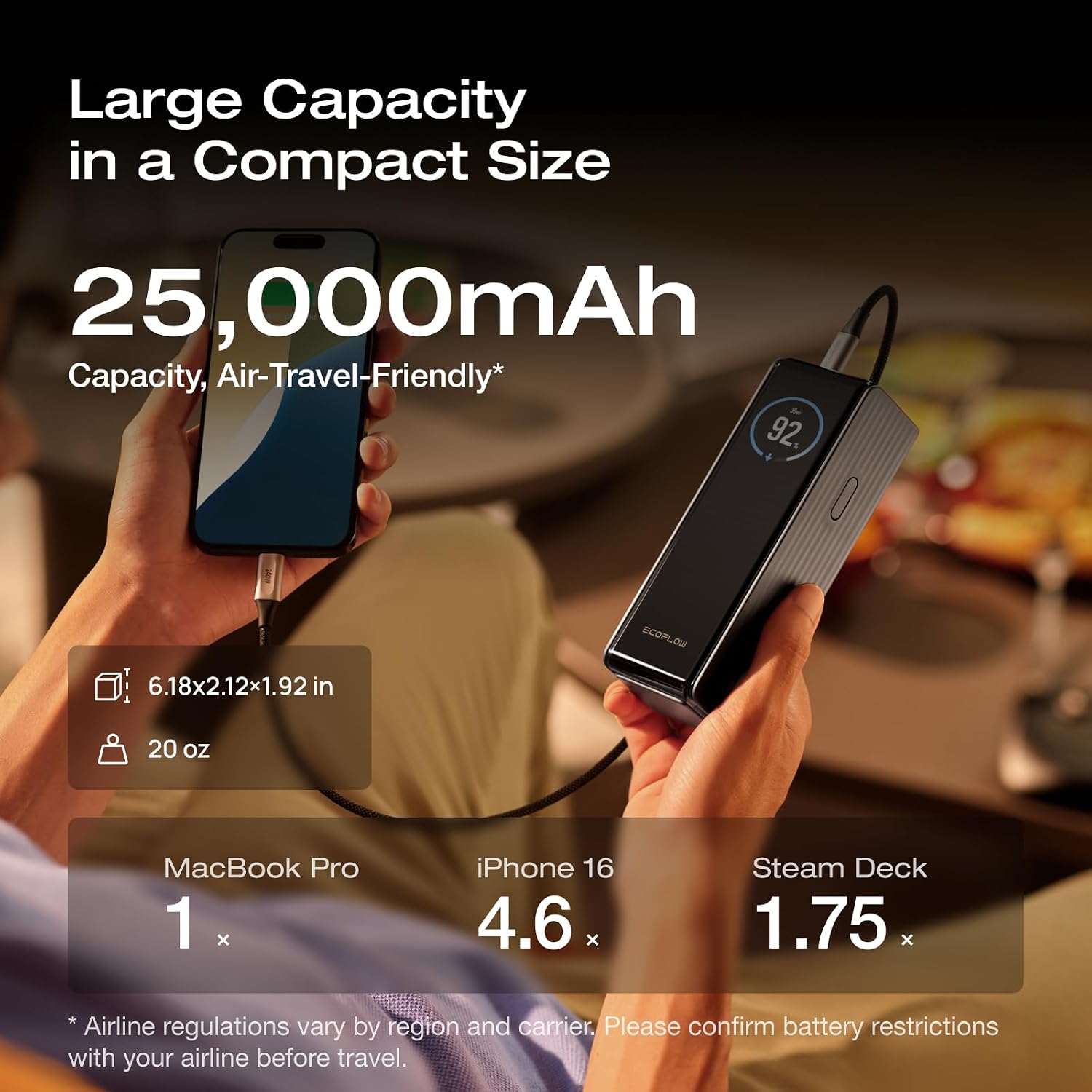 Thumbnail 4 de EF ECOFLOW EF-HB-002 Rapid Power Bank, 25,000mAh 170W Portable Charger