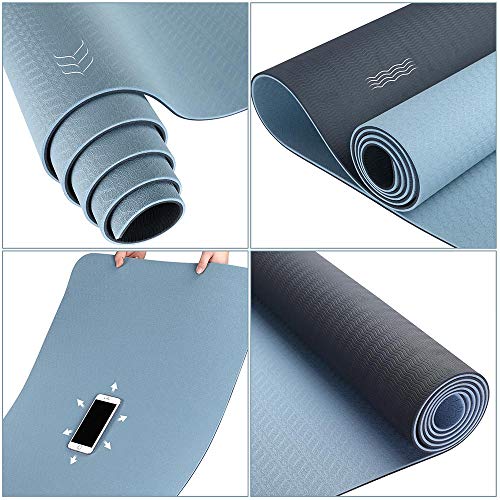 Thumbnail 3 de BAKAJI Tappetino Yoga in TPE Ecologico Doppia Superficie, 180 x 61 cm, 6 mm, Custodia Inclusa