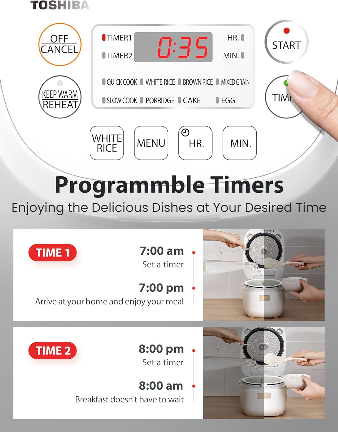 Thumbnail 6 de Toshiba Mini Rice Cooker 3-Cup 🍚