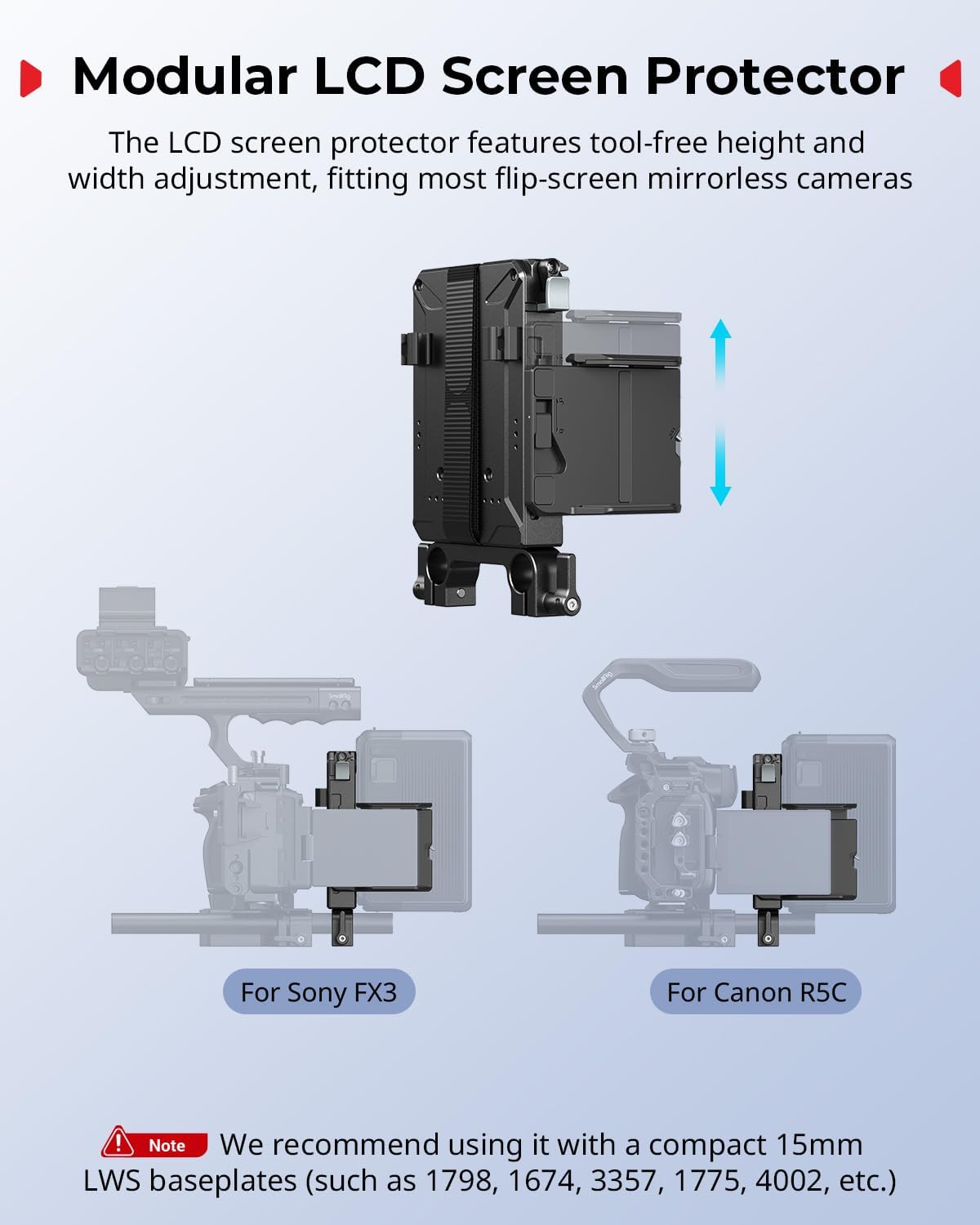 Thumbnail 3 de SMALLRIG V-Mount Battery Plate Kit for 15mm LWS Rods (5226)