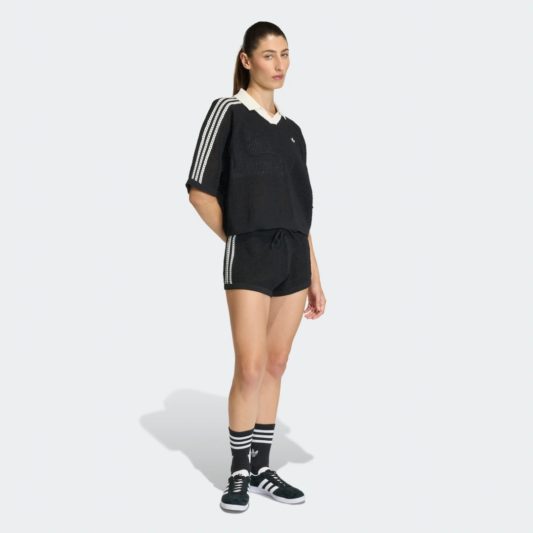 Detalle de POLO DE PUNTO CON GANCHILLO de Adidas - Negro