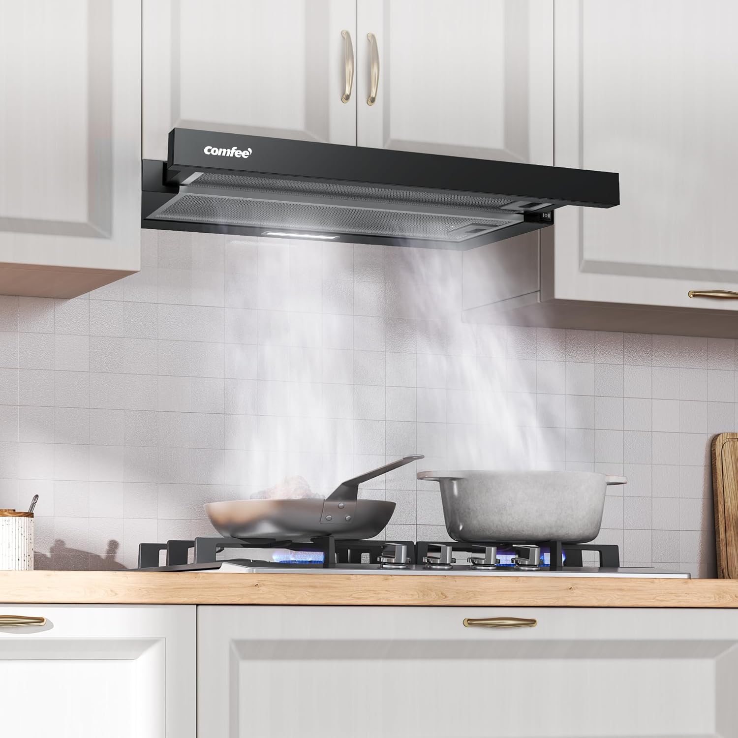 Thumbnail 6 de COMFEE' CHL03M21B Flachschirmhaube für 60 cm Unterbau mit Umluft, 400 m³/h