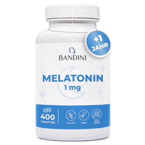 Detalle de Bandini Melatonin hochdosiert 1 mg – 400 Mikrotabletten (Plus 1 Jahr Vorrat) von Bandini