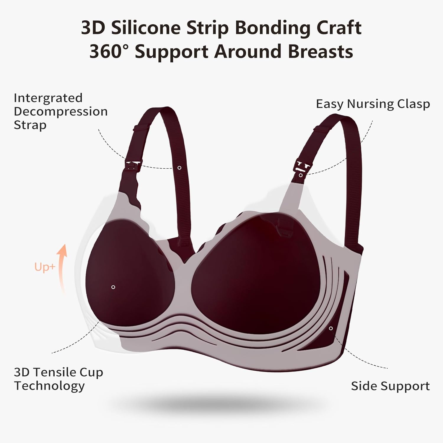 Thumbnail 1 de Dresime Nursing Bra for Breastfeeding – Wireless Ultra Comfort Maternity Bra with 360° Jelly Strip Support