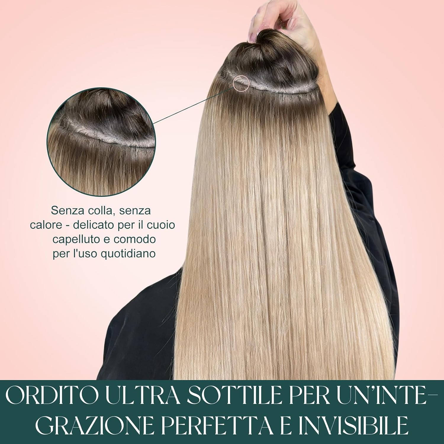 Thumbnail 6 de Easyouth Weft Remy Hair Extension 100g – Bianco Biondo 55 cm