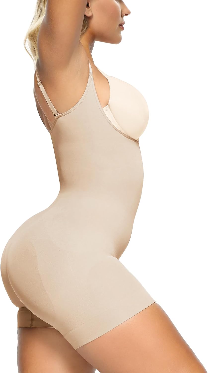 Detalle de SHAPERX Open Bust Shapewear Tummy Control Bodysuit