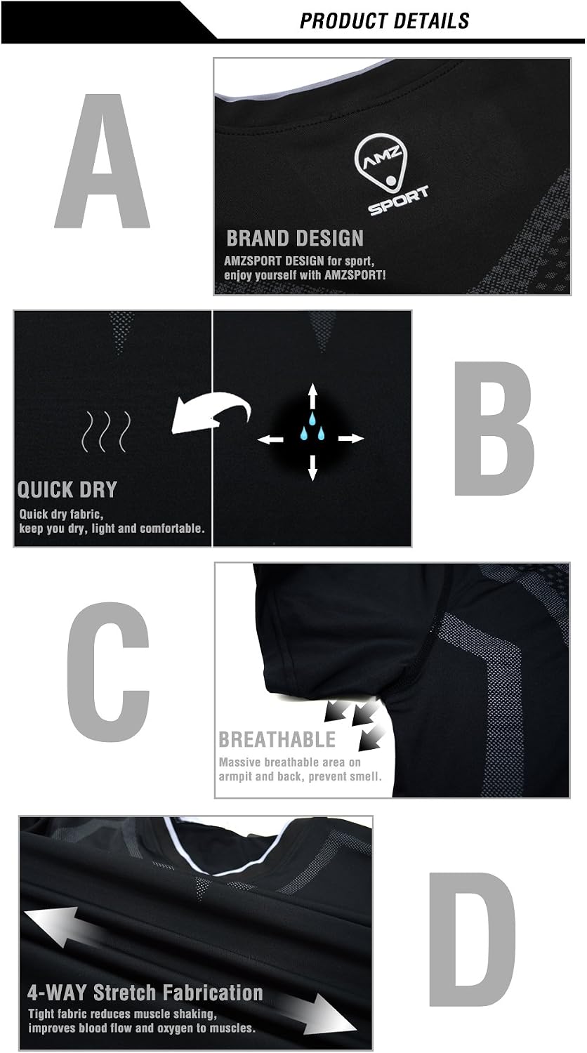 Detalle 2 de AMZSPORT Maglia Compressione Uomo