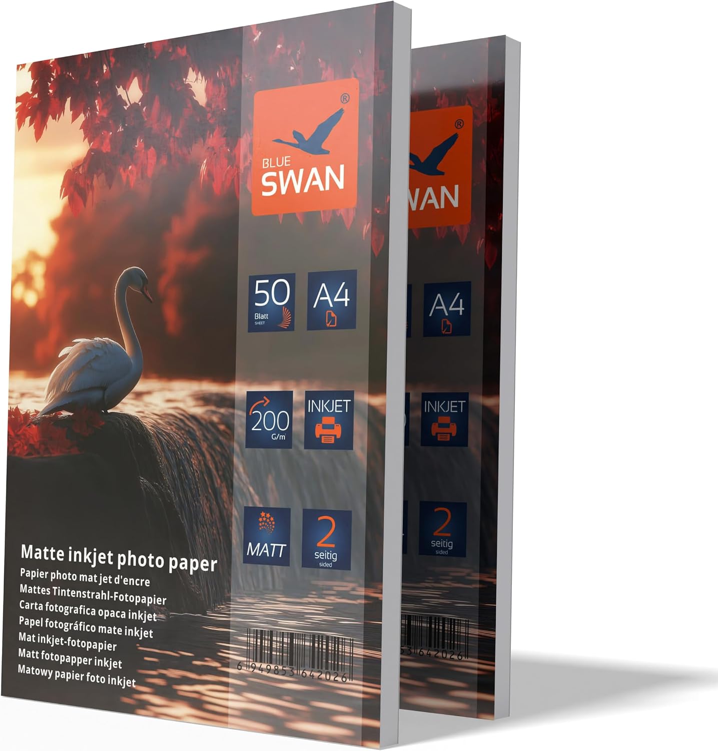 Detalle de BLUE SWAN Carta Fotografica Opaca A4 da 200 g/m², 100 fogli (2×50) per stampanti inkjet