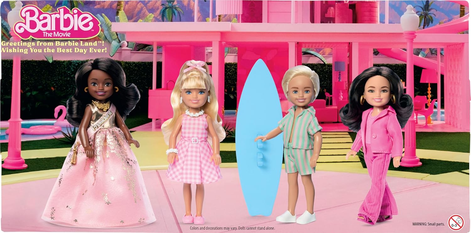 Thumbnail 5 de Barbie The Movie Chelsea Collectible 4-Pack (JBH77) – President Ken and Gloria character dolls