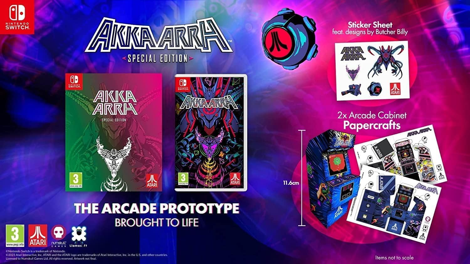 Detalle 2 de Akka Arrh Special Edition for Nintendo Switch – arcade shooter with papercraft cabinets and 50 levels