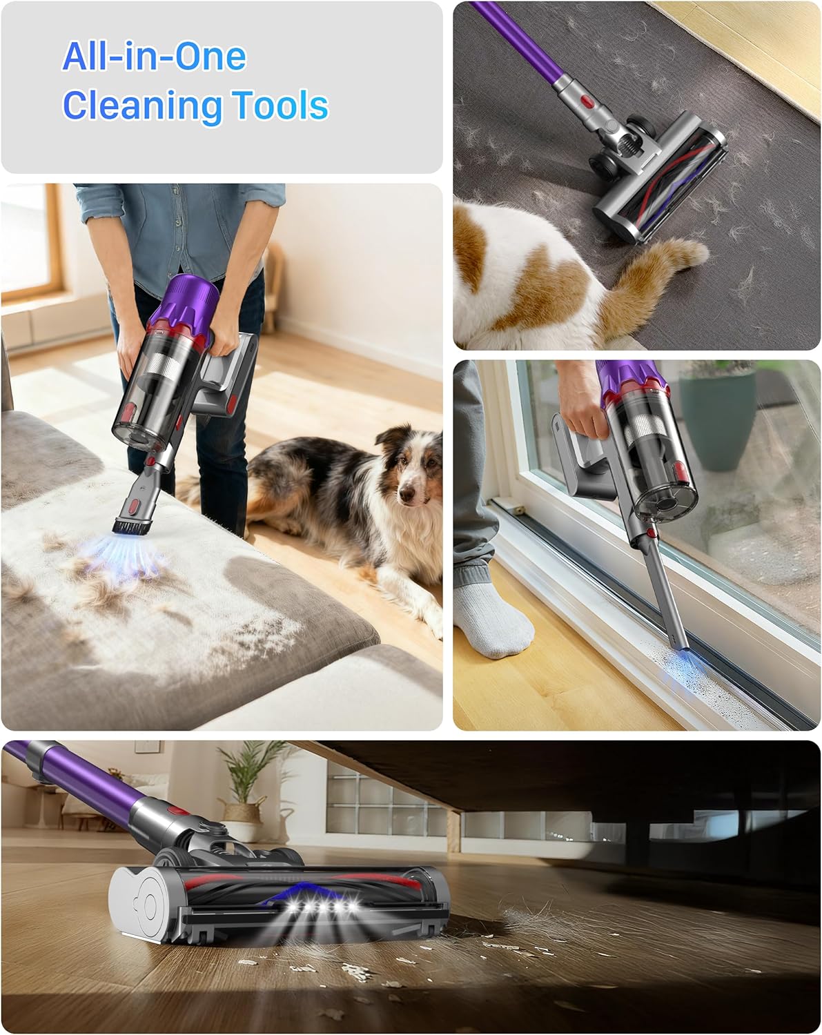 Thumbnail 2 de iXlion Cordless Vacuum Cleaner for Home — Powerful 550W Stick Vacuum with Dual HEPA, 55-Min Runtime