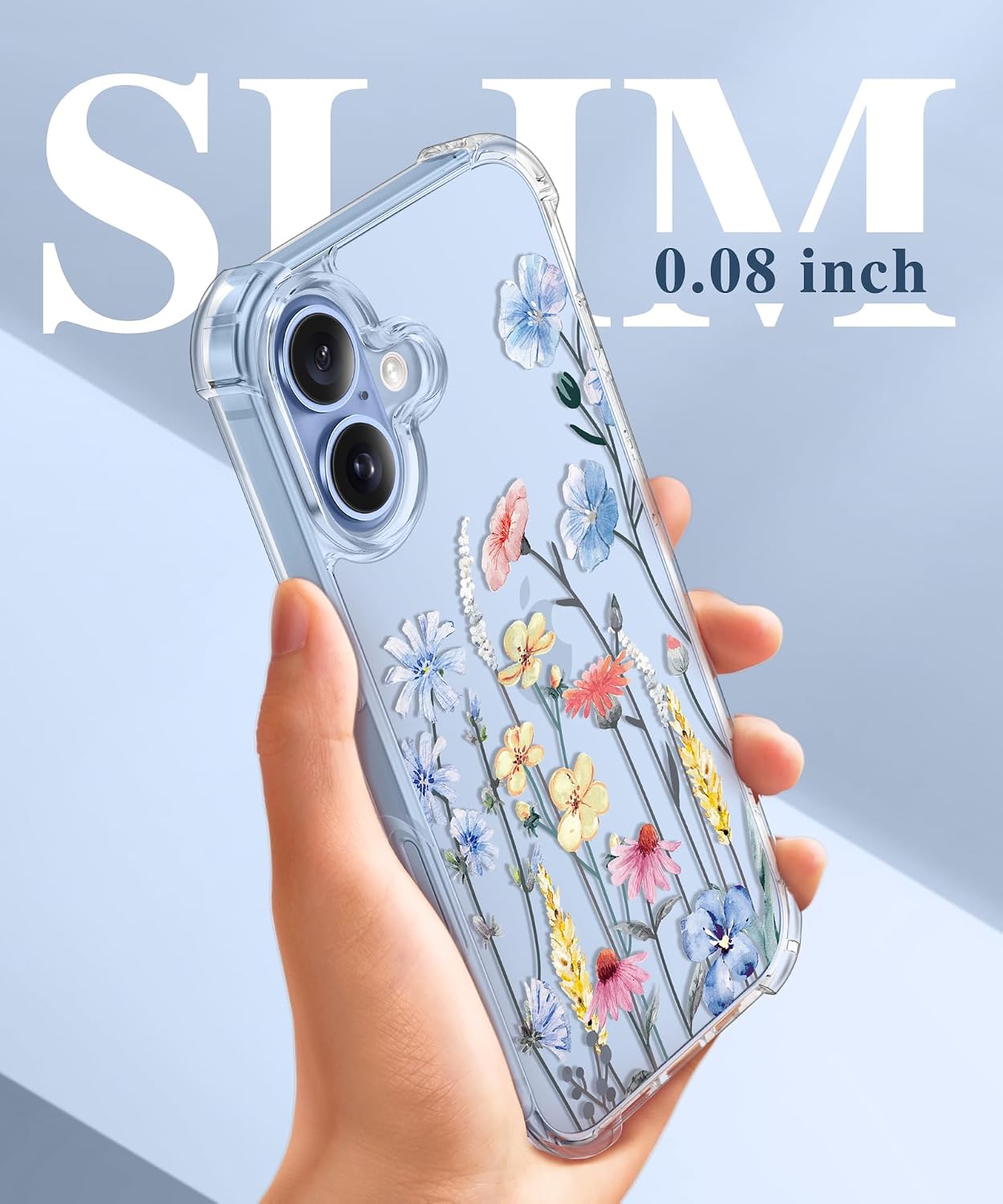 Thumbnail 6 de GVIEWIN 81 iPhone 17 Case, Floral Clear Slim with Screen and Camera Protectors
