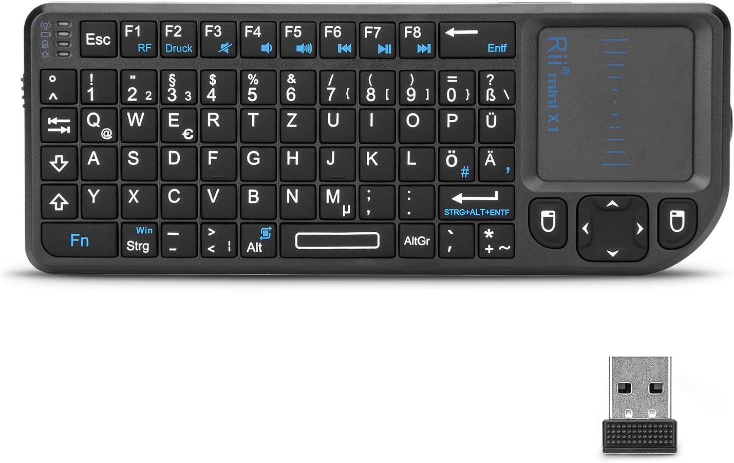 Detalle 2 de Rii X1 Mini Tastatur Wireless mit Touchpad 10M
