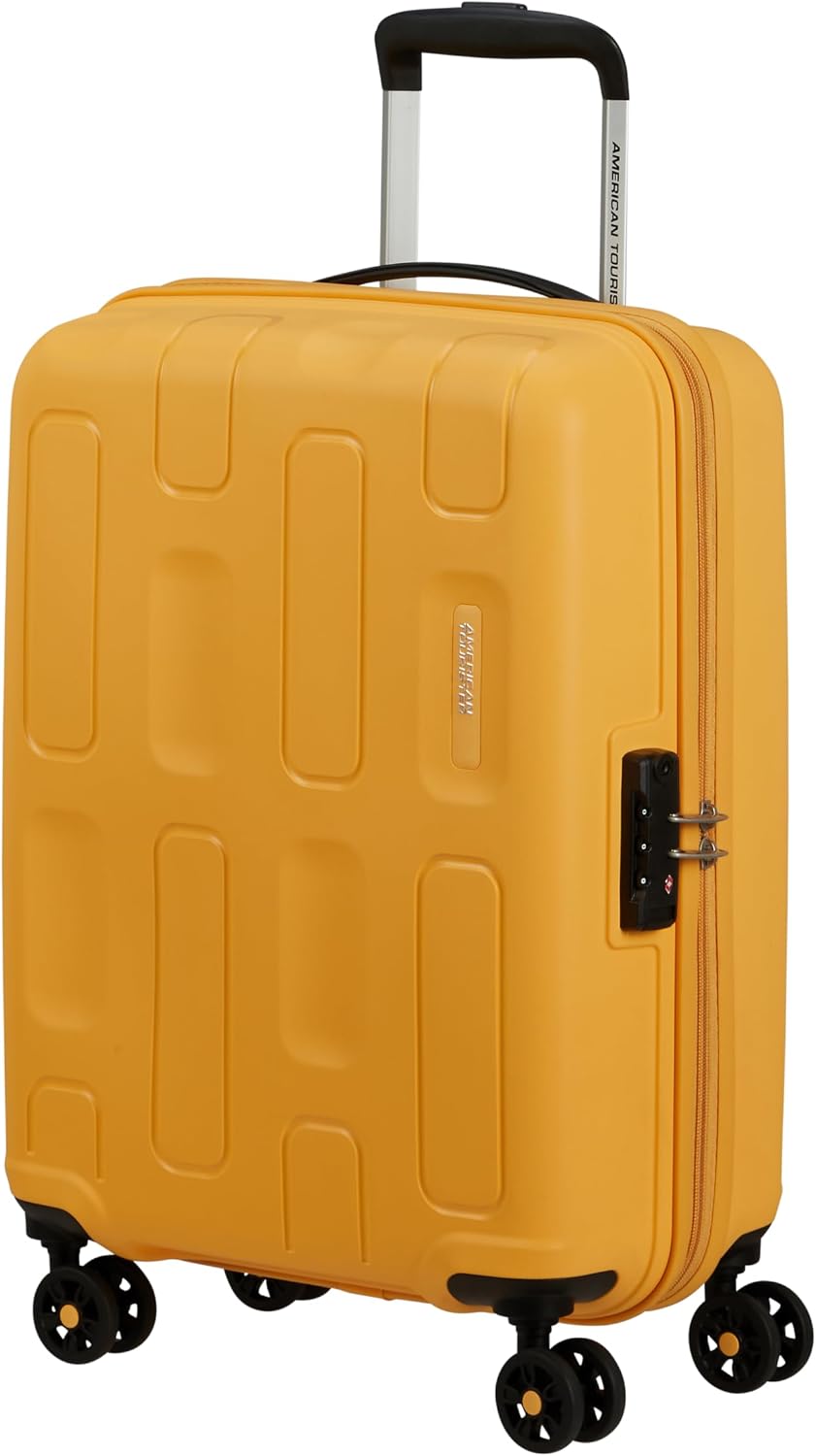 Detalle de American Tourister Ellipso Spinner 55 valigia a mano rigida da cabina 55x40x20 cm (32L) giallo, TSA e 4 ruote