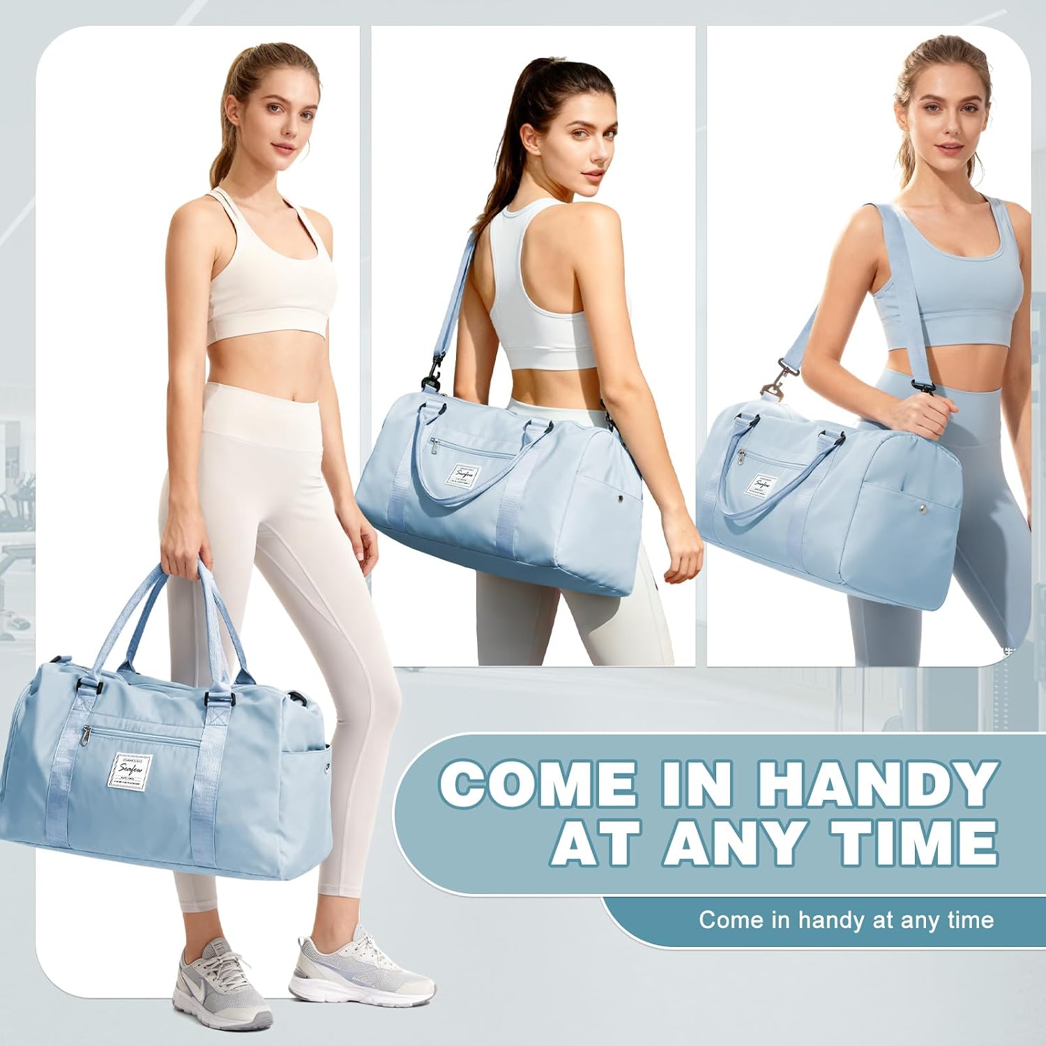Thumbnail 5 de WEPLAN Sport Duffel Bag Himmelblau 46x25x28 cm