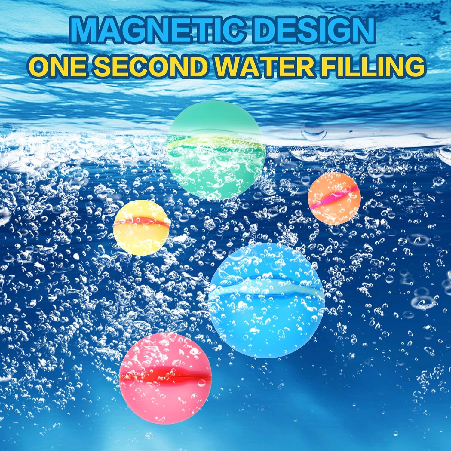 Thumbnail 5 de Reusable Water Balloons, 12-Pack Magnetic Quick Fill – Durable Silicone Water Bombs for Summer Fun