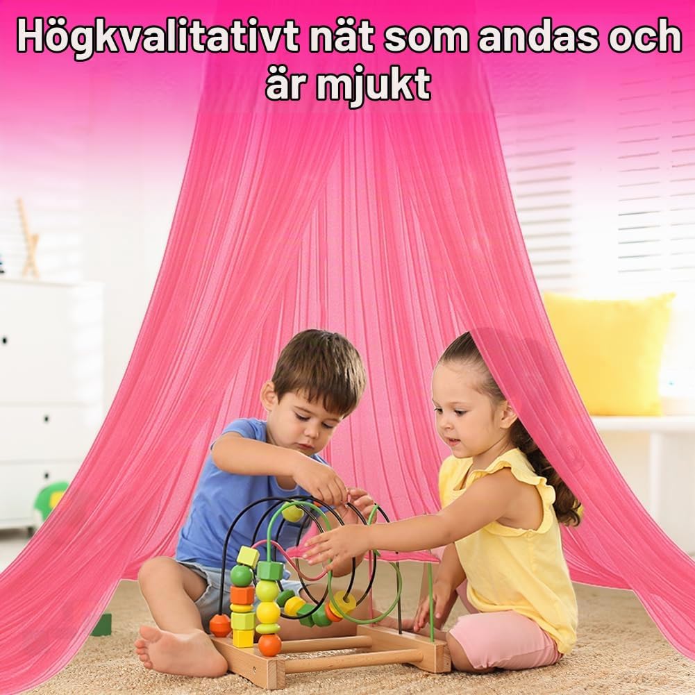Thumbnail 4 de Vicloon sänghimmel med myggnät, rosa rund kupol för enkelsäng, 60 x 250 x 900 cm