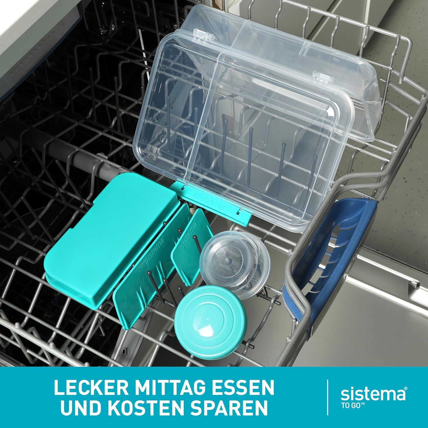 Thumbnail 6 de Sistema Bento Create Brotdose mit Fächern – 1,48 L, 2er Set in Minty Teal