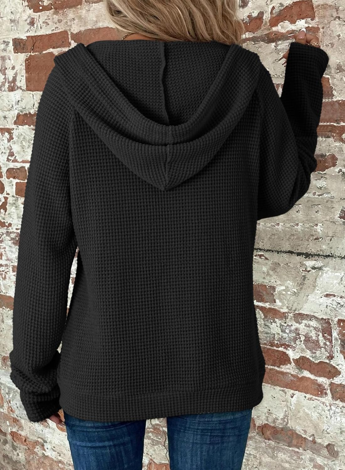 Detalle 2 de Dokotoo Waffle Knit Full Zip Hoodie