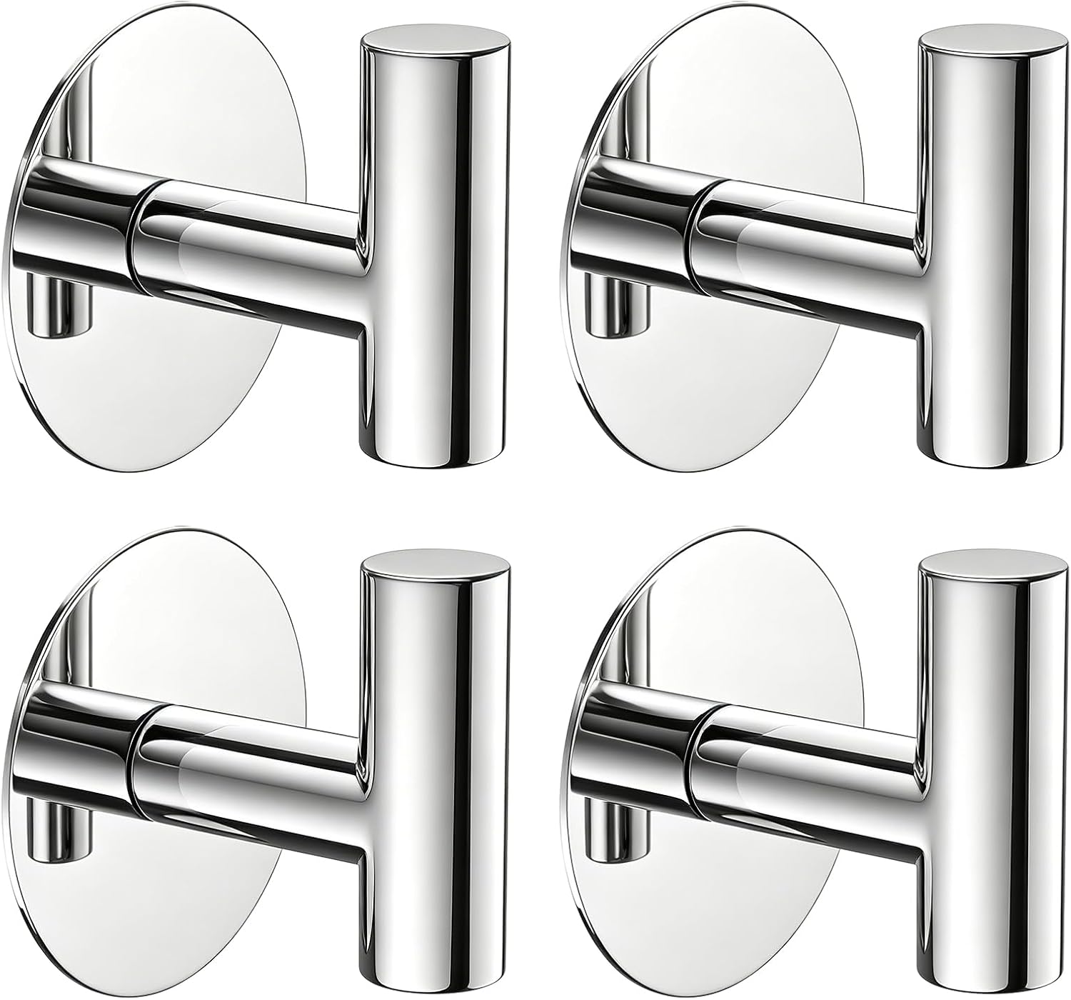 Detalle de VINHOLD VIN-Self-Adhesive Hook Stainless Steel Wall Hooks, Chrome, 4-Pack