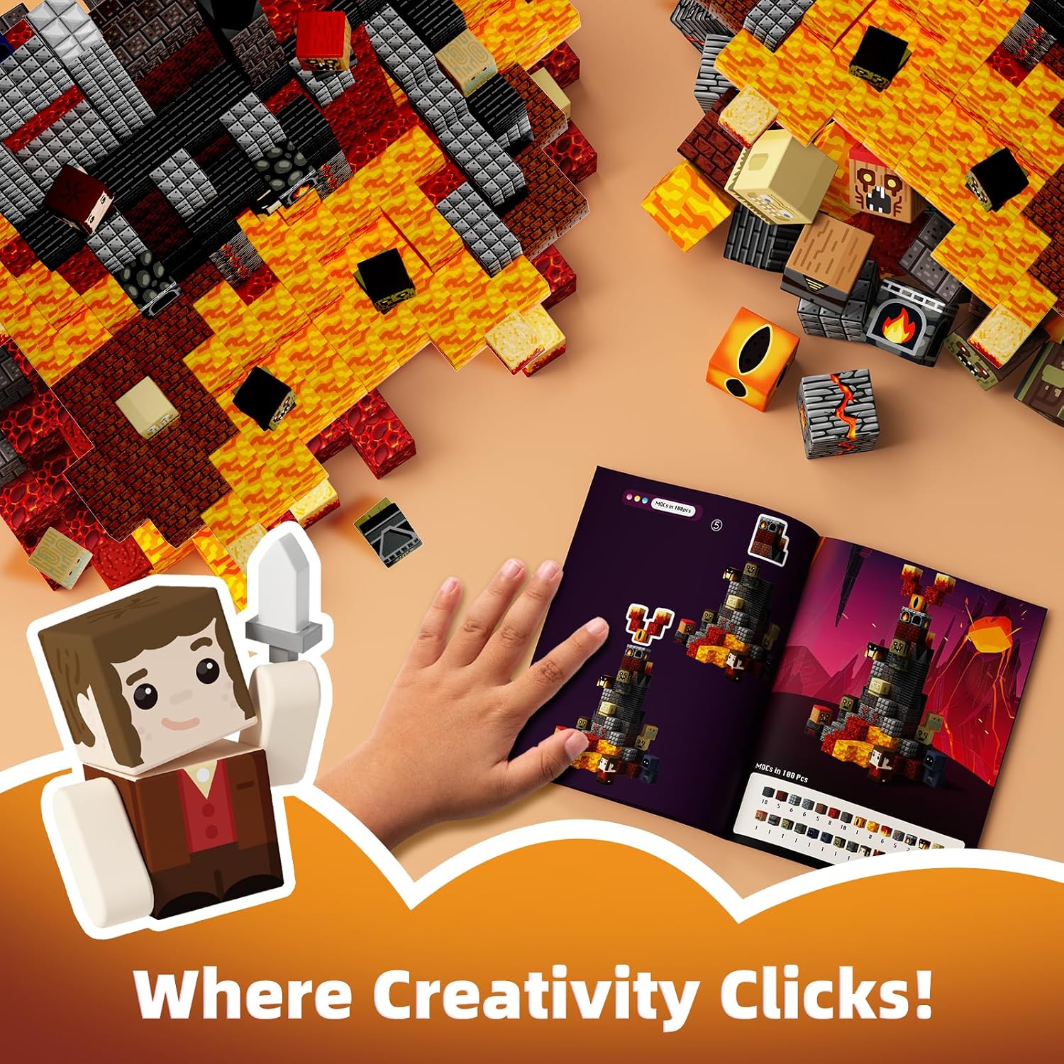 Thumbnail 6 de KIDCHEER 100 PCS Magnetic Blocks – Dark Fantasy sensory building set (ages 3+)