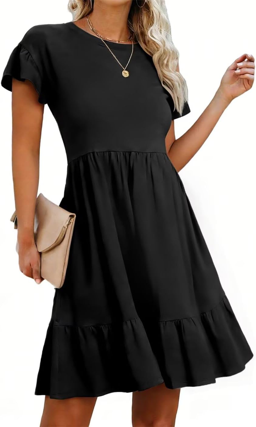 Thumbnail 6 de LEEDYA Summer Dress for Women – Crew Neck A-Line Midi with Pockets