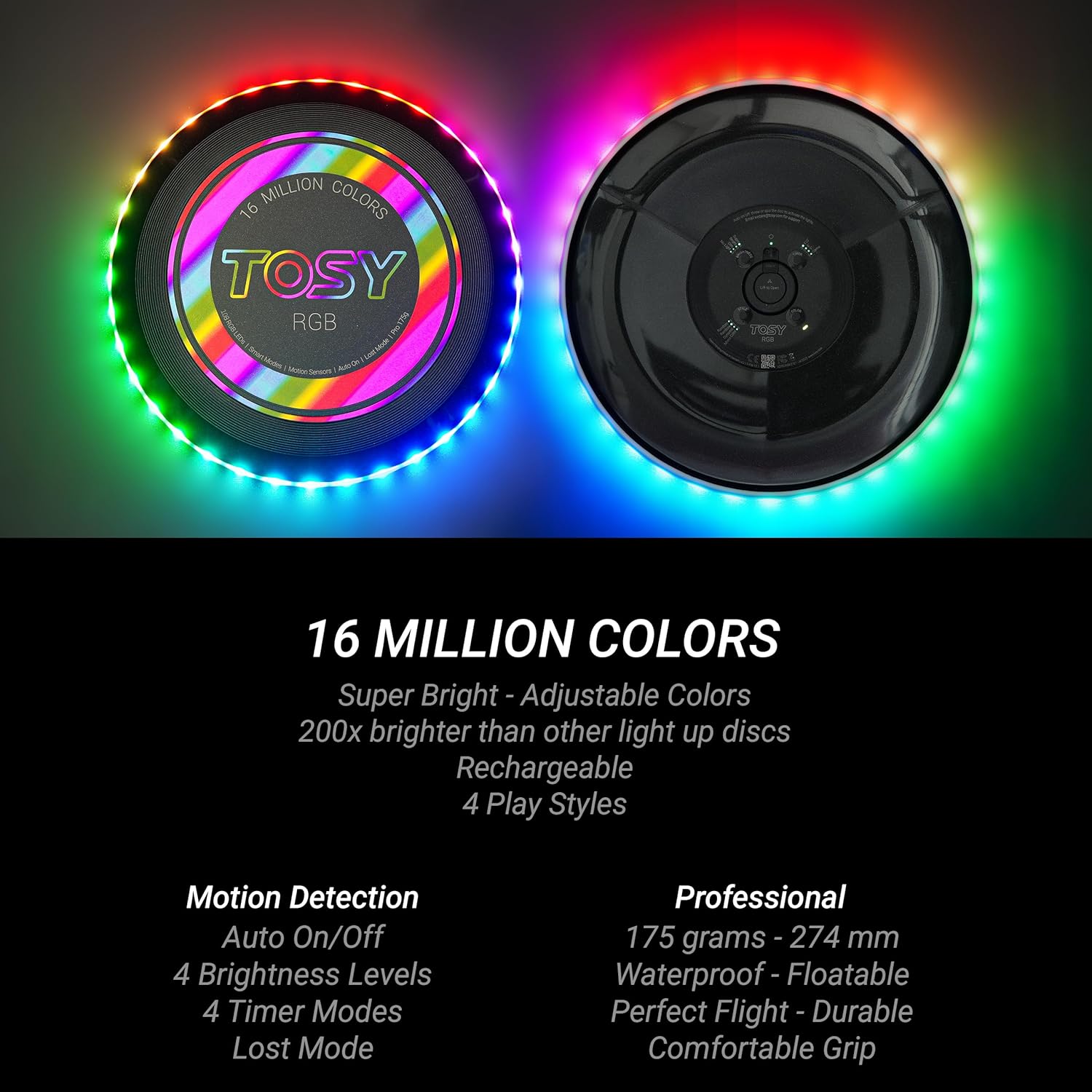Detalle 2 de TOSY Flying Disc 175g LED frisbee