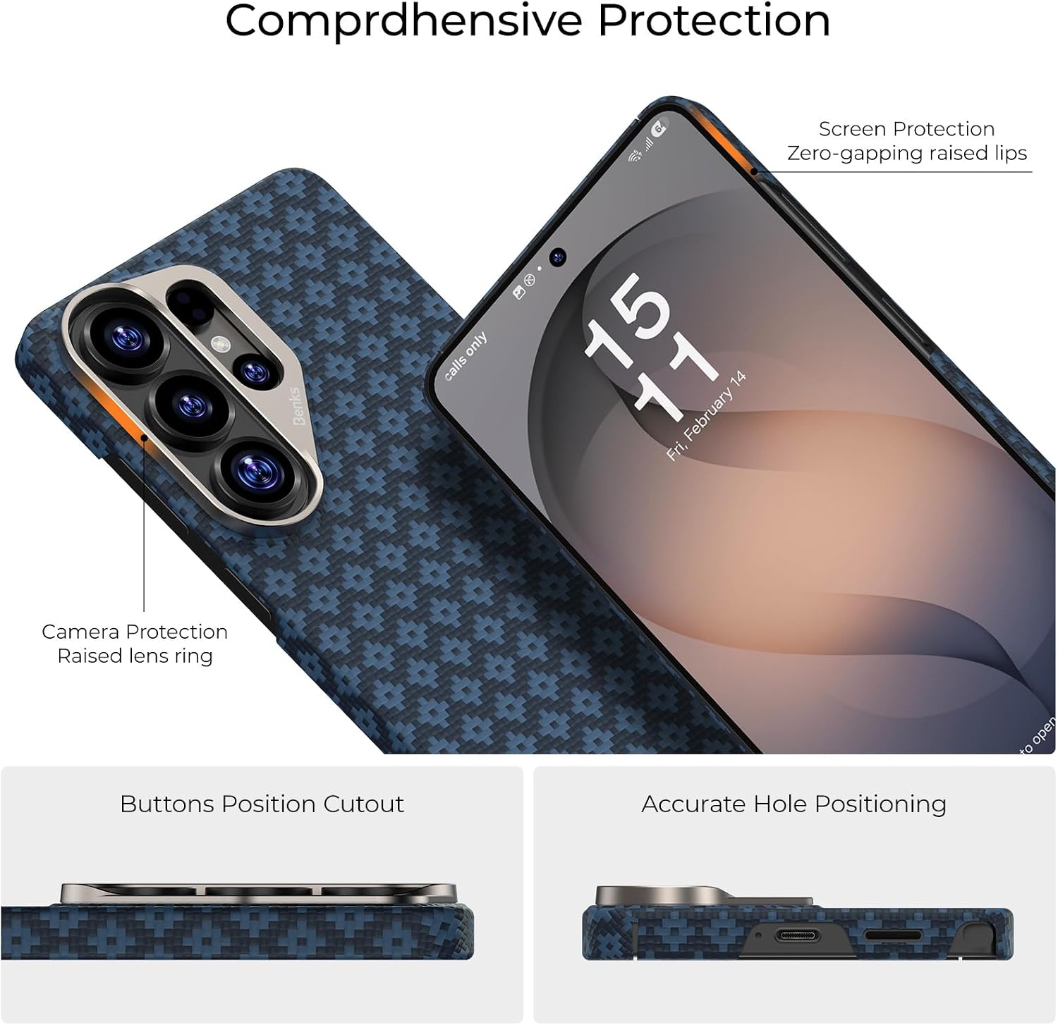 Detalle 2 de BENKS ArmorGrid ArmorAir Case for Samsung Galaxy S26 Ultra (Azure Blue) with Kevlar Aramid and MagSafe Compatibility